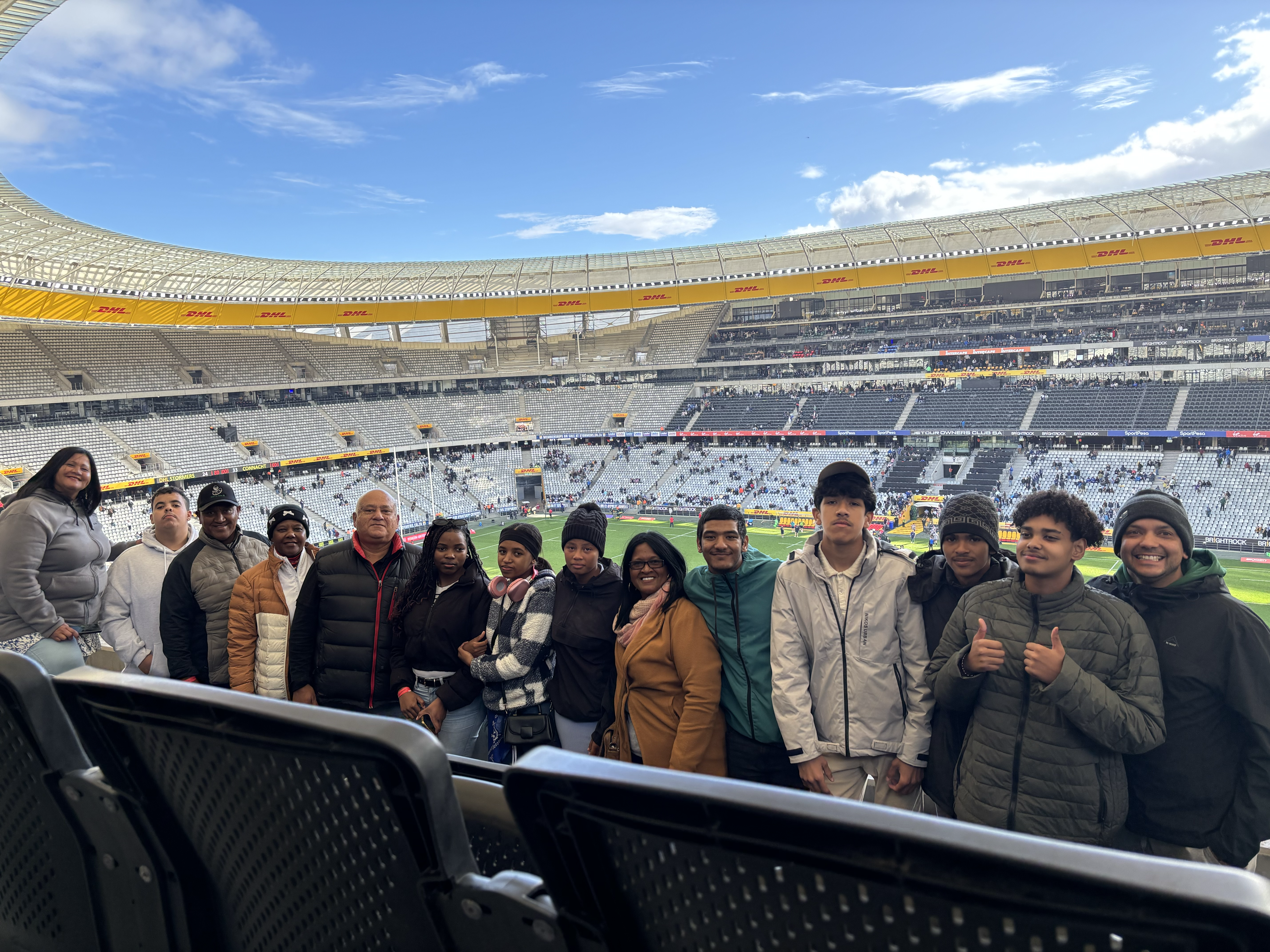 Hillwood Golf Academy students attending the Stormers game